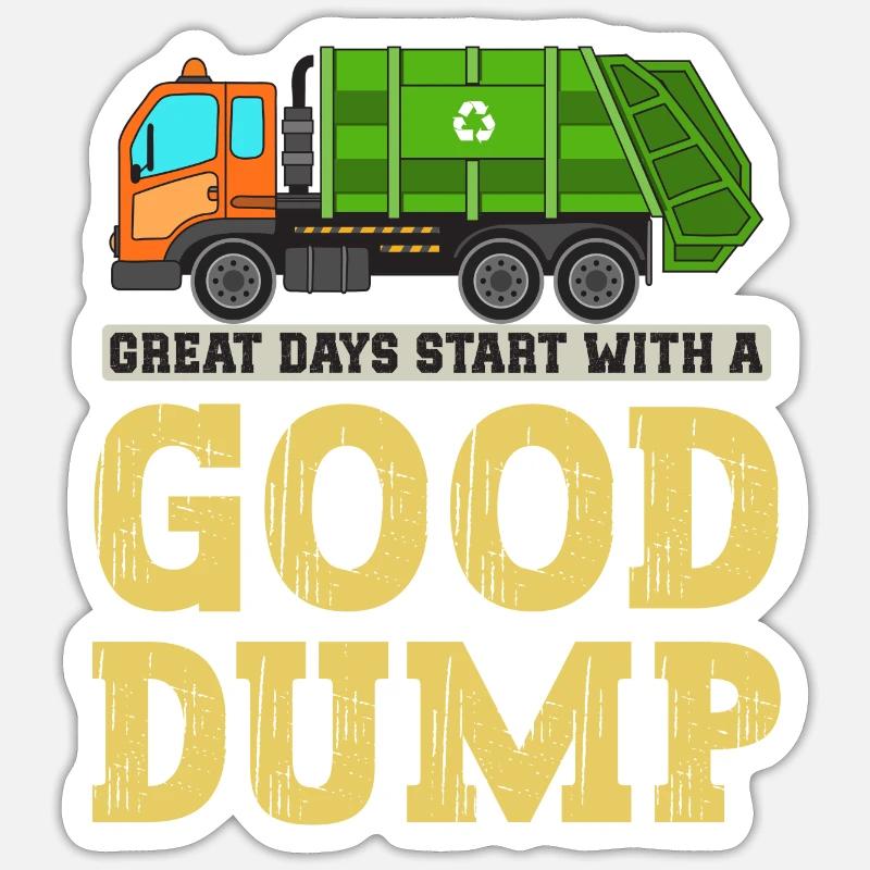 Müllwagen Liebe Müllabfuhr Kind Junge I Geschenk - Sticker Größe S (10 x 10 cm) - Mattweiß