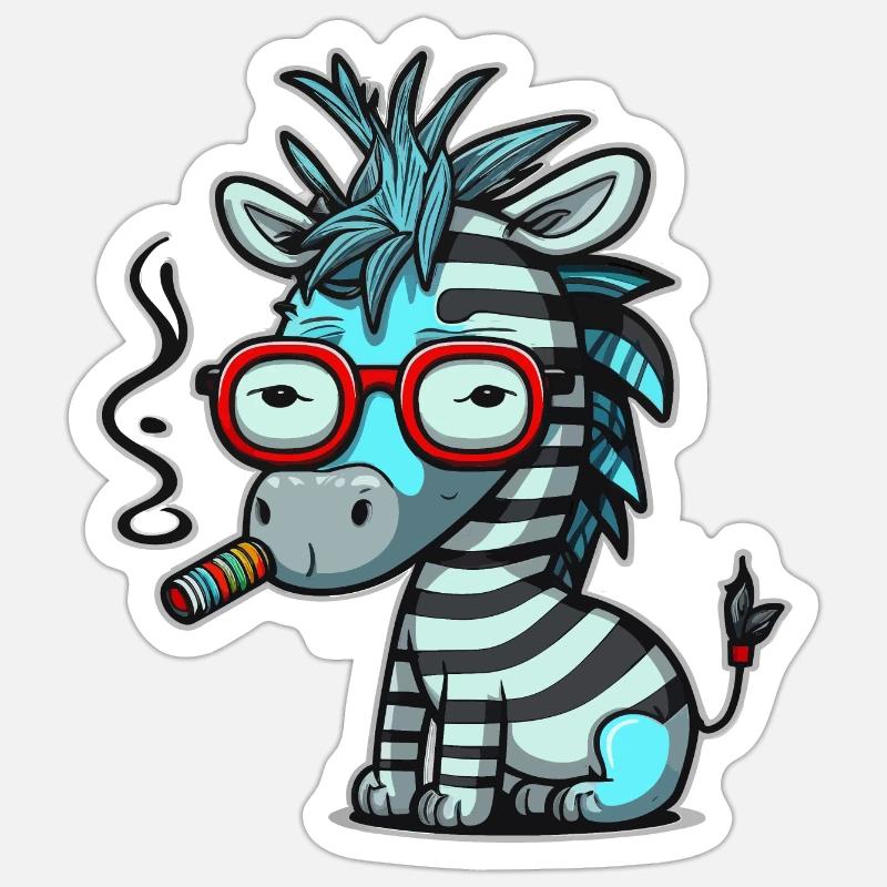 Zebra Funk - Sticker Größe S (10 x 10 cm) - Mattweiß