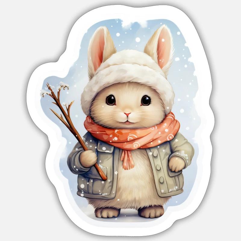 Snow Bunny - Sticker size S (10 x 10 cm) - white matte