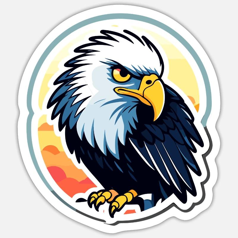 Dessin d’oiseau aigle - Sticker taille S (10 x 10 cm) - blanc mat