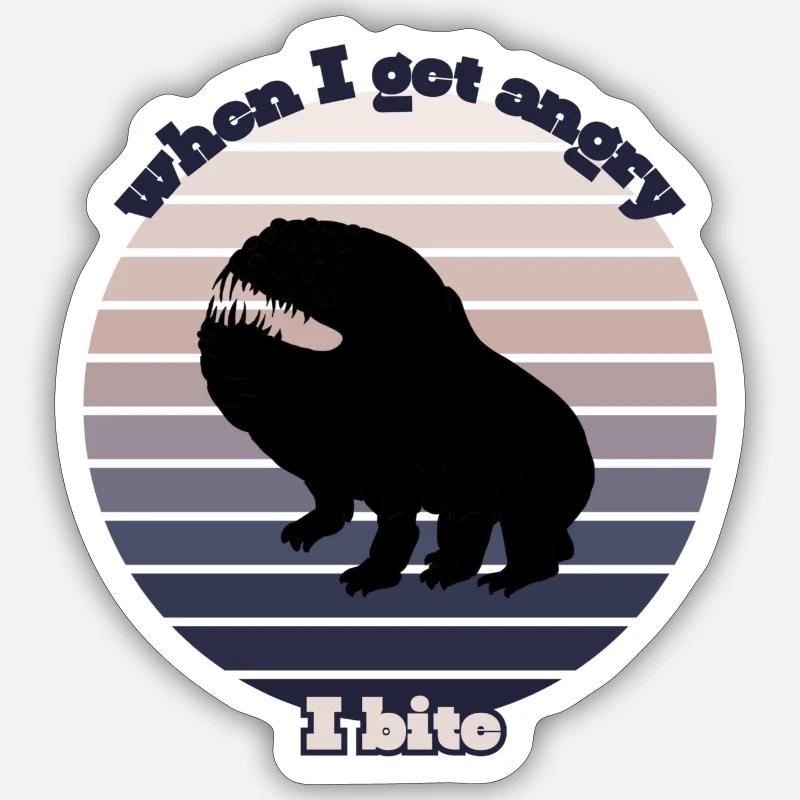 Ich beiße - Sticker Größe S (10 x 10 cm) - Mattweiß