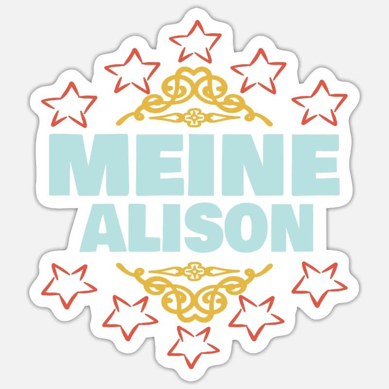 Mutter Ehefrau Mädchen Kind Vorname Alison Sticker Größe S (10 x 10 cm)