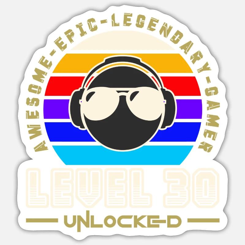 Stufe 30 - Sticker Größe S (10 x 10 cm) - Mattweiß