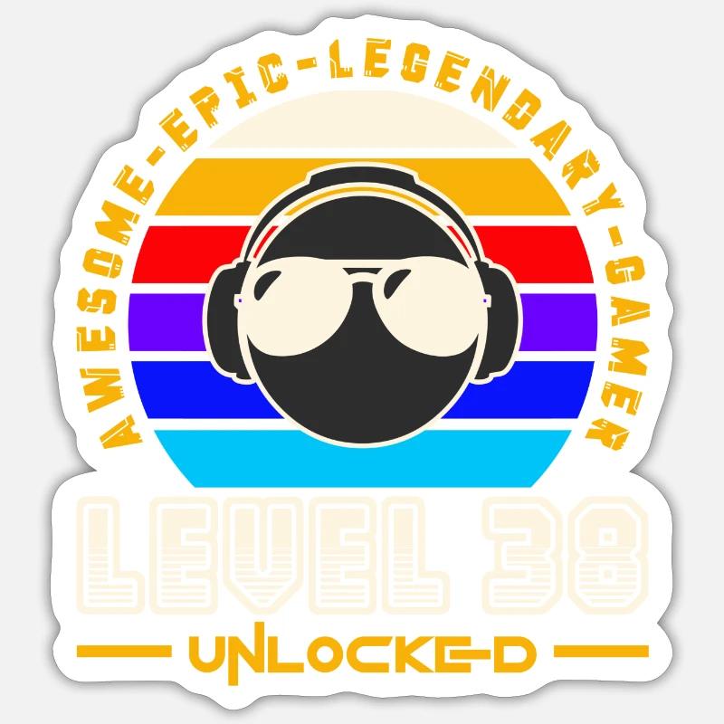 Level 38 - Sticker size S (10 x 10 cm) - white matte