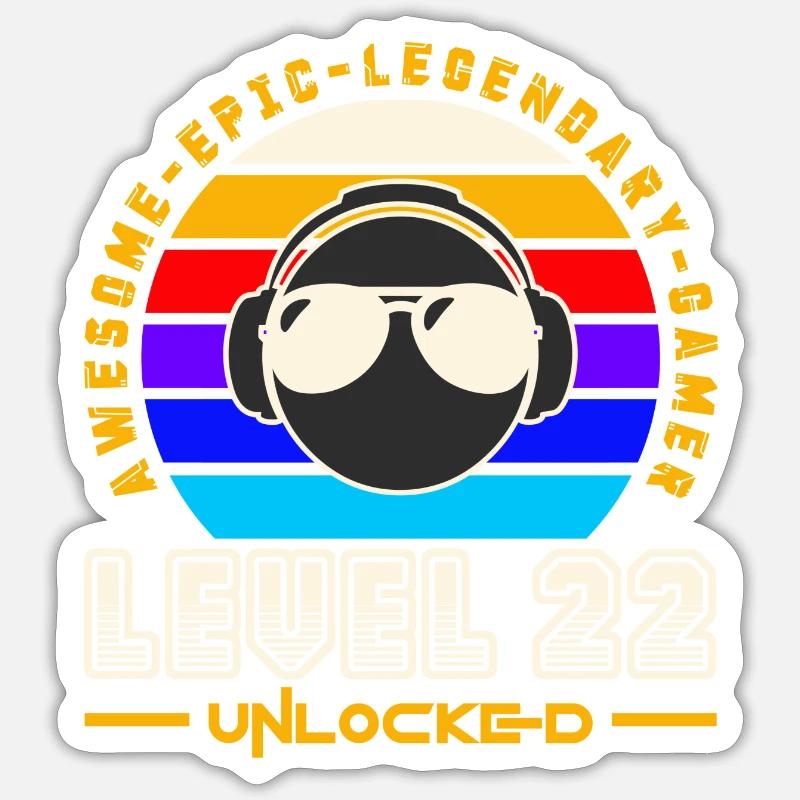 Stufe 22 - Sticker Größe S (10 x 10 cm) - Mattweiß