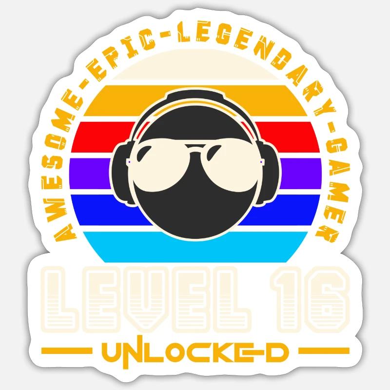Level 16 - Sticker size S (10 x 10 cm) - white matte
