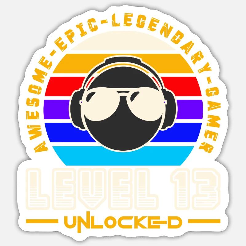 Stufe 13 - Sticker Größe S (10 x 10 cm) - Mattweiß