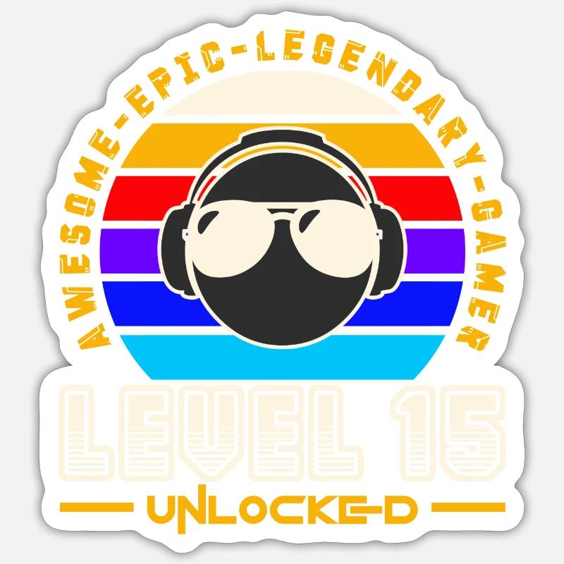 Stufe 15 - Sticker Größe S (10 x 10 cm) - Mattweiß