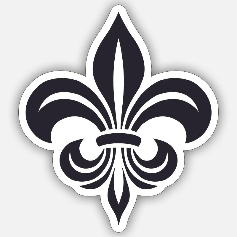 Symbol von Fleur de Lys - Sticker Größe S (10 x 10 cm) - Mattweiß