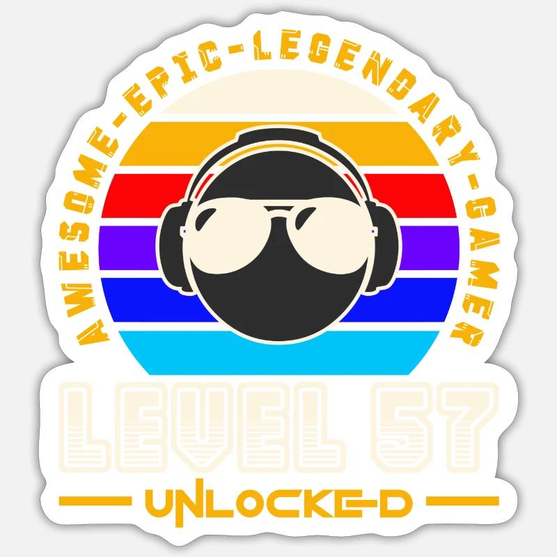 Level 57 - Sticker size S (10 x 10 cm) - white matte