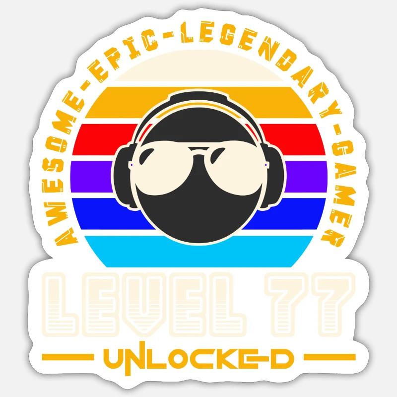 Level 77 - Sticker taille S (10 x 10 cm) - blanc mat