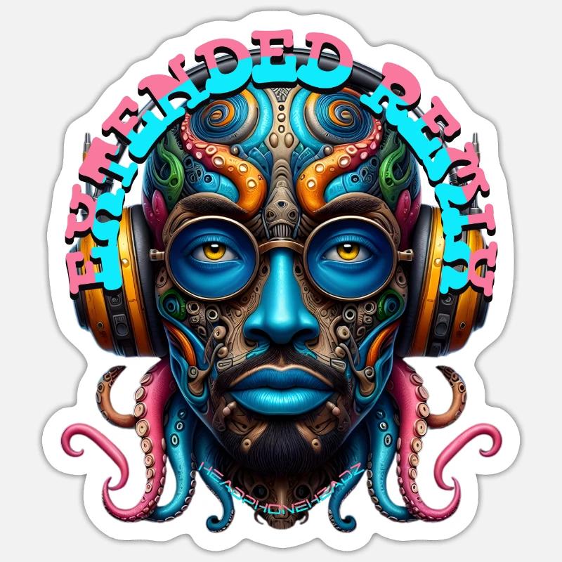 EXTENDED REMIX - Cool Dude with Headphones! Sticker size S (10 x 10 cm)