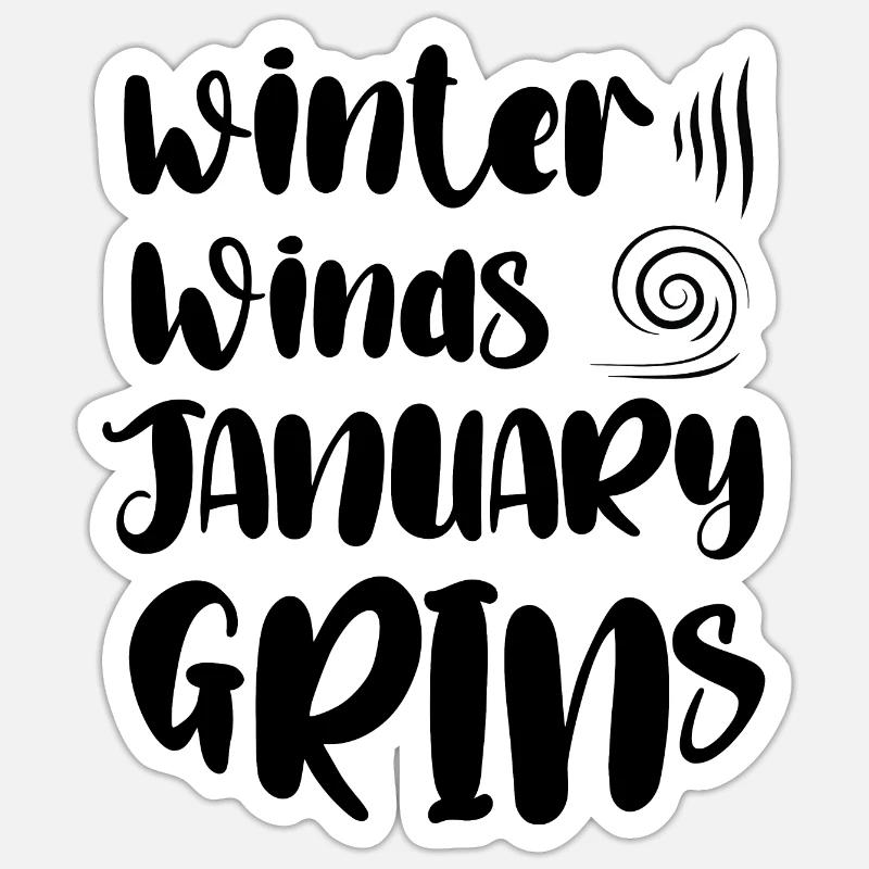 Winter Winds January Grins - Sticker size S (10 x 10 cm) - white matte