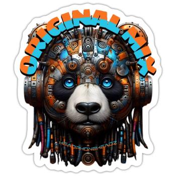 ORIGINAL MIX - Cool Panda with Headphones! - Sticker size S (10 x 10 cm) - white matte - Front