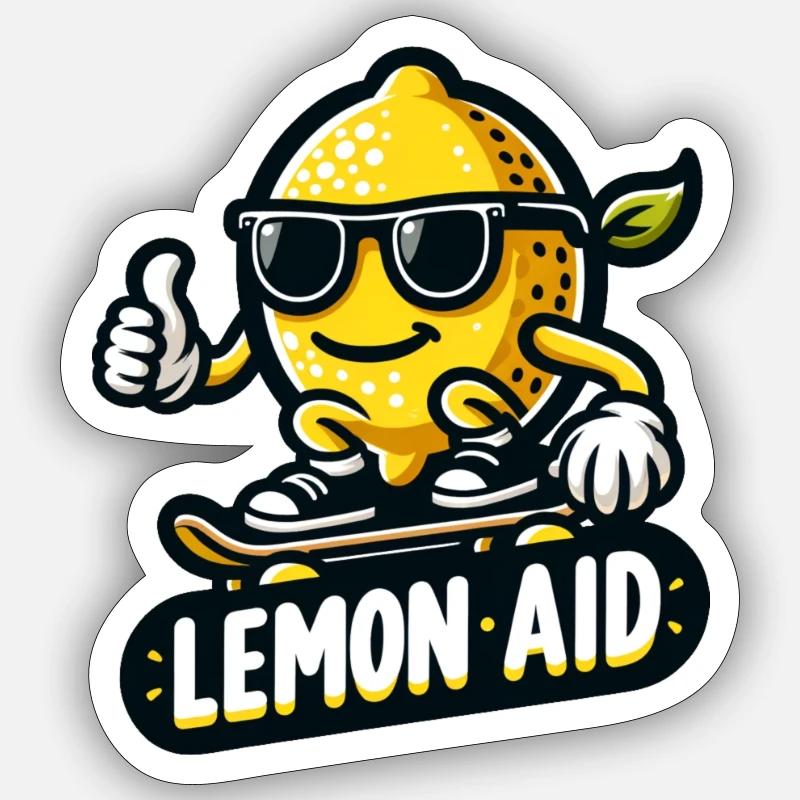 Lemon Aid - Sticker Größe S (10 x 10 cm) - Mattweiß