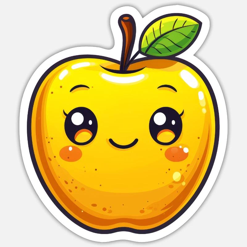 Apfel Kinder Sujet - Sticker Größe S (10 x 10 cm) - Mattweiß