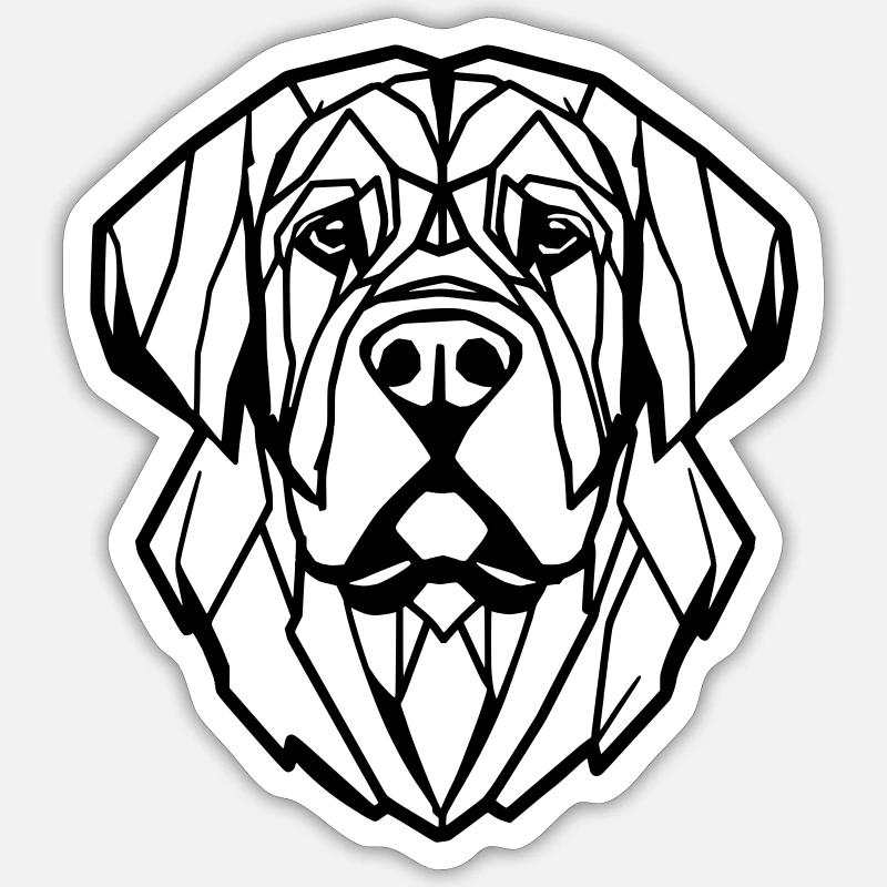 Saint Bernard dog head - Sticker size S (10 x 10 cm) - white matte