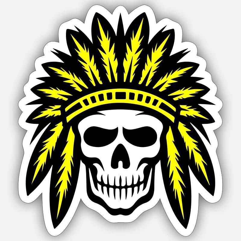 Apache Indian Chief Skull Sticker size S (10 x 10 cm)