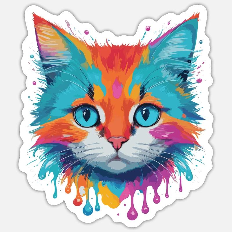 Cute Cat - Sticker size S (10 x 10 cm) - white matte