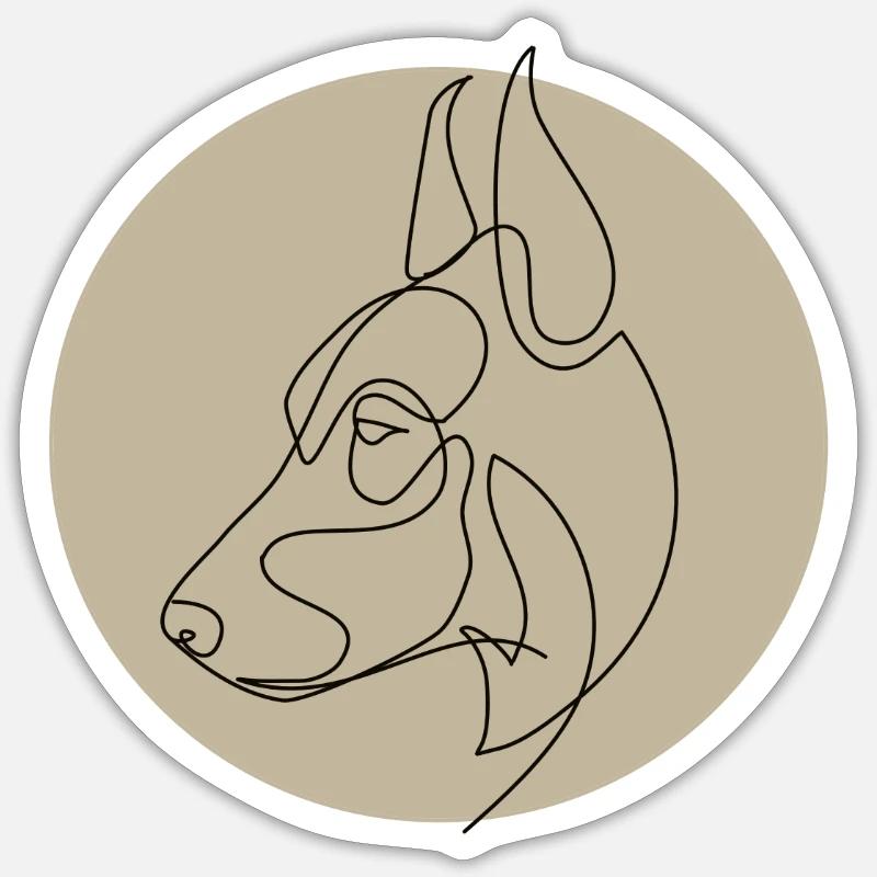 DOBERMAN - Sticker taille S (10 x 10 cm) - blanc mat