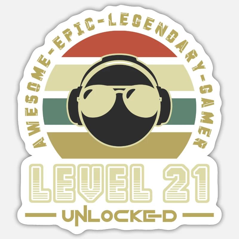 Level 21 - Sticker size S (10 x 10 cm) - white matte