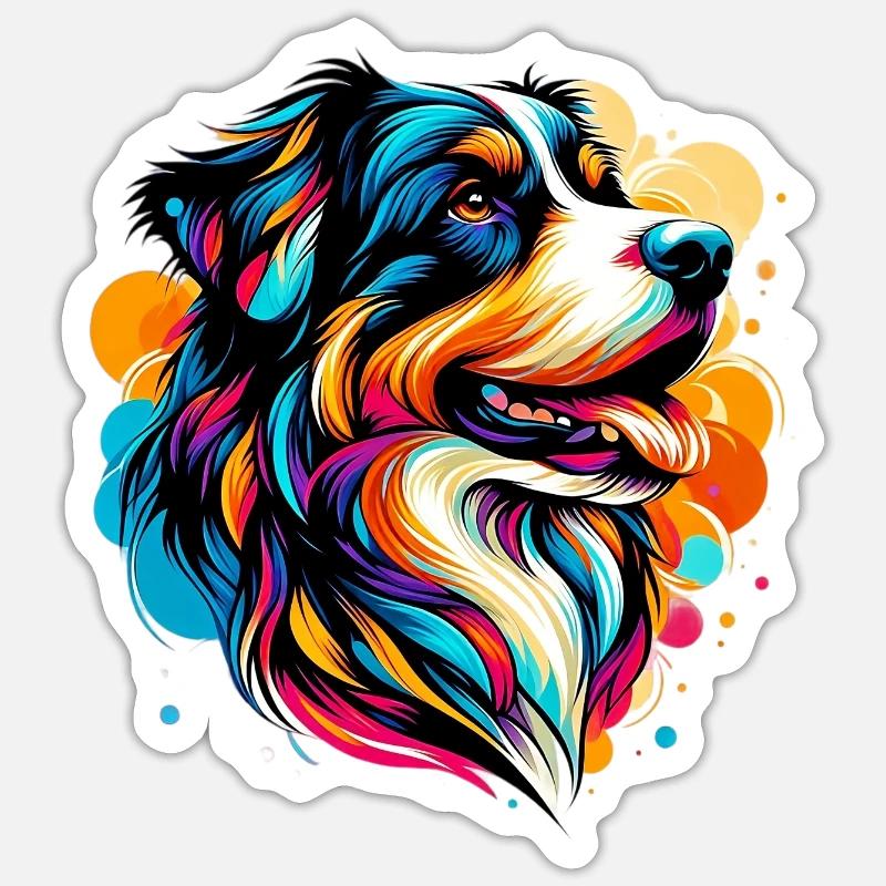 Berner Schweizer Sennenhund Grosser Schäferhund - Sticker Größe S (10 x 10 cm) - Mattweiß