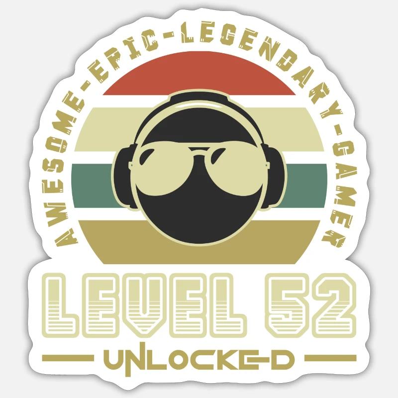 Level 52 - Sticker size S (10 x 10 cm) - white matte