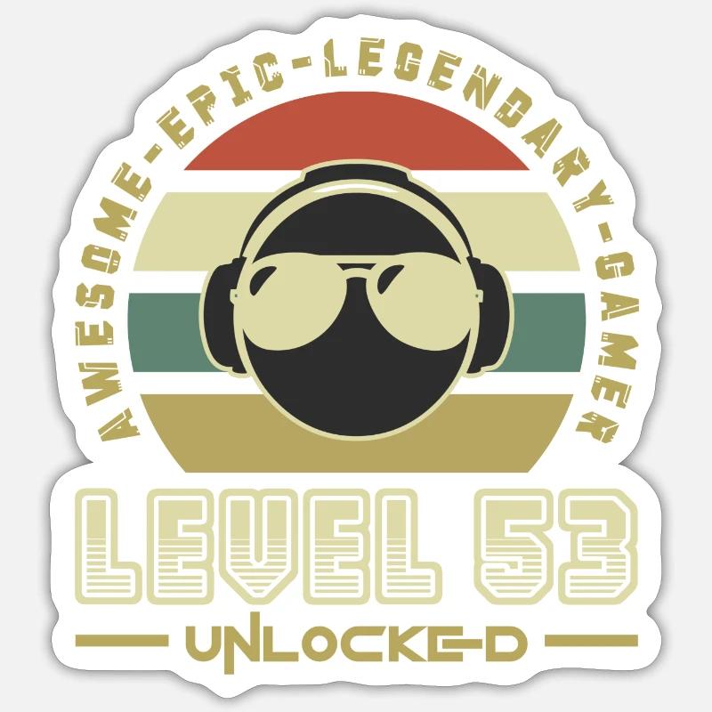 Level 53 - Sticker size S (10 x 10 cm) - white matte