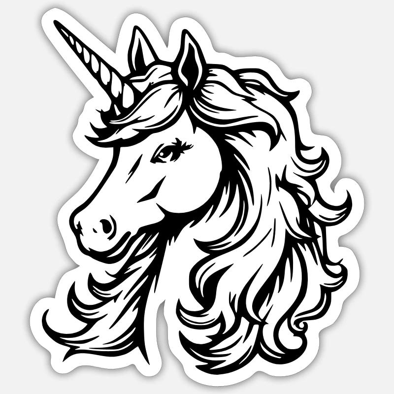 Schlichtes Einhorn-Design Sticker Größe S (10 x 10 cm)
