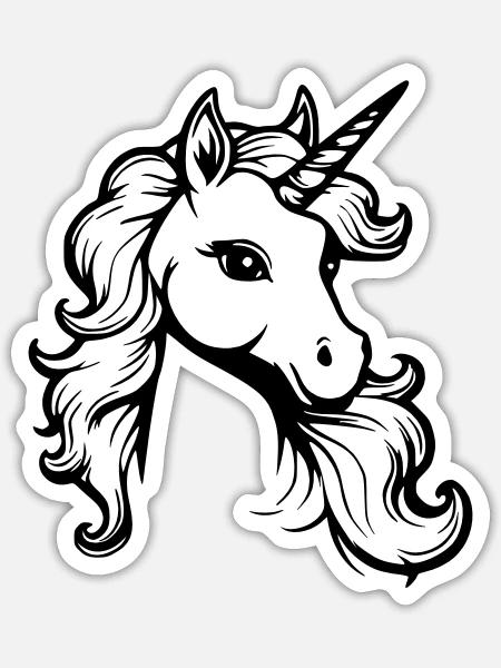 niedliches kleines Einhorn - Sticker Größe S (10 x 10 cm) - Mattweiß