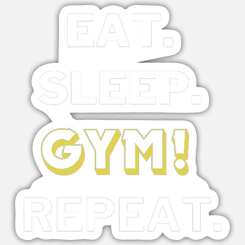 GYM GRIND - Sticker size S (10 x 10 cm) - white matte