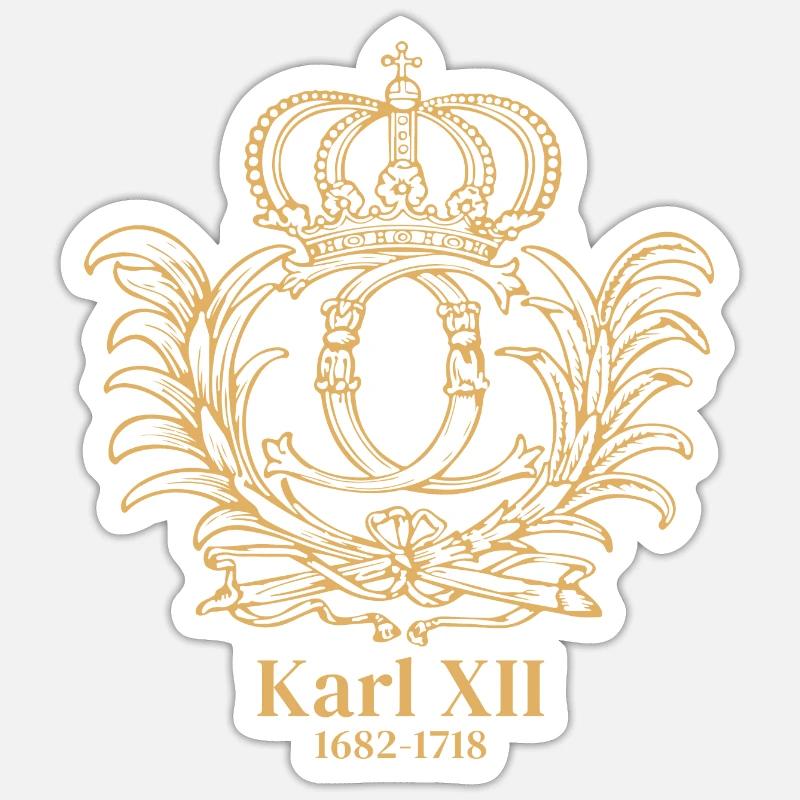 Karl XII - Monogram - Sticker size S (10 x 10 cm) - white matte