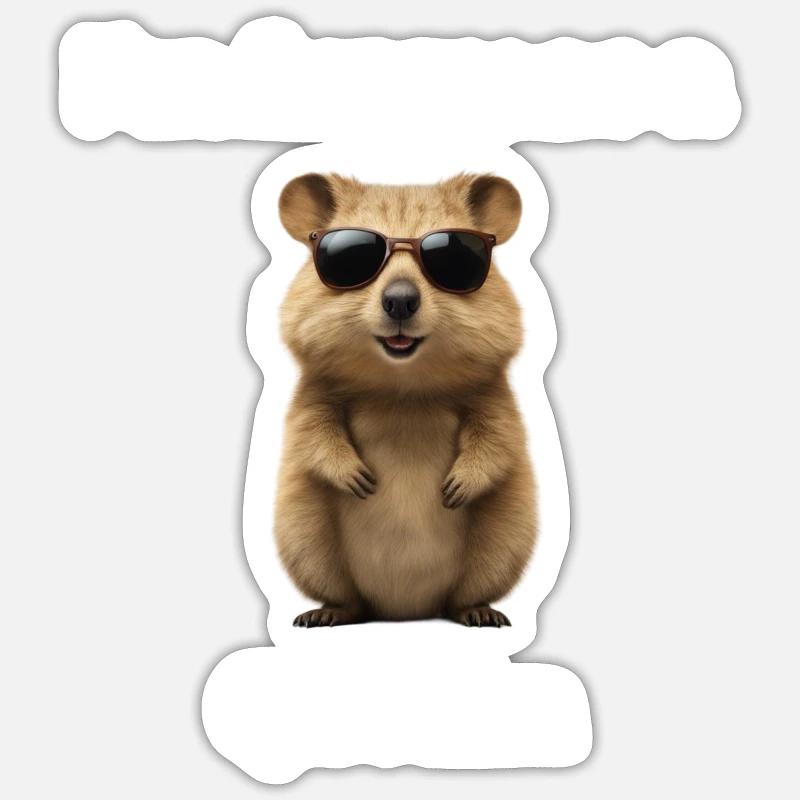 Quokka est un drôle d’animal - Sticker taille S (10 x 10 cm) - blanc mat