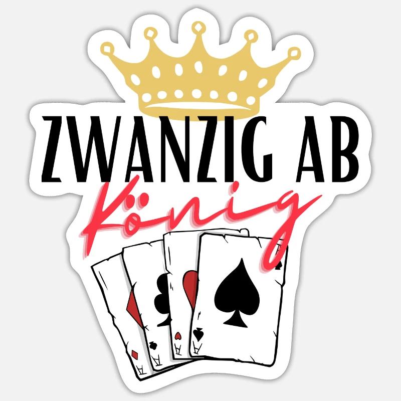 Vingt de King - Sticker taille S (10 x 10 cm) - blanc mat