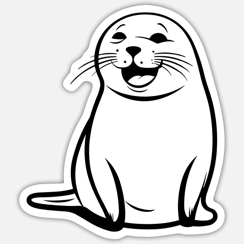 Otarie - Sticker taille S (10 x 10 cm) - blanc mat
