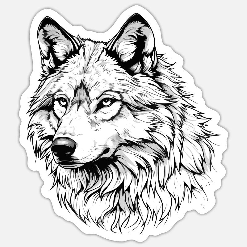 White Wolf - Sticker size S (10 x 10 cm) - white matte