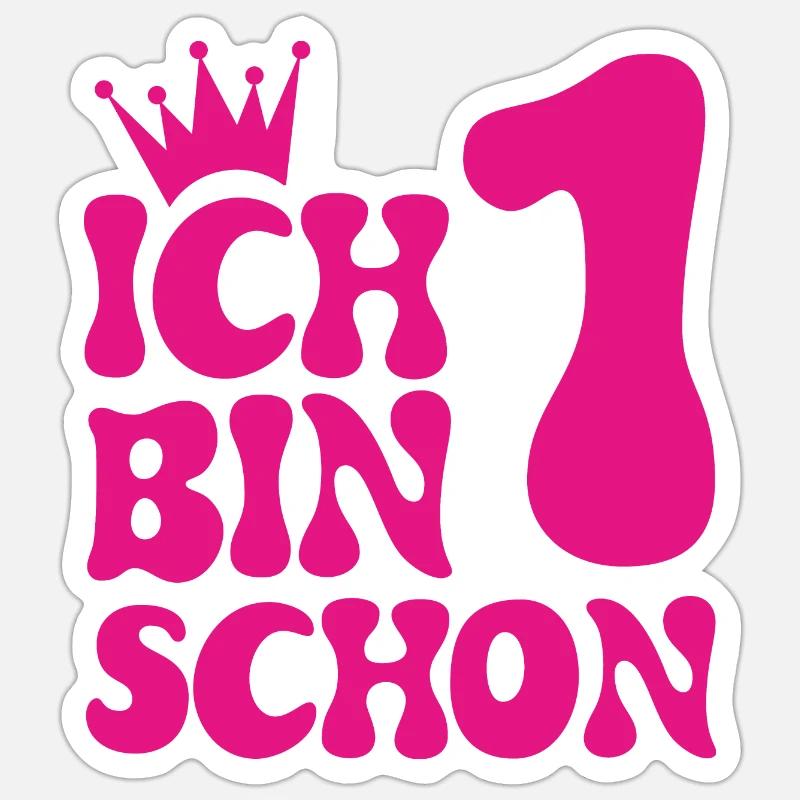 Ich bin schon 1 - Sticker Größe S (10 x 10 cm) - Mattweiß