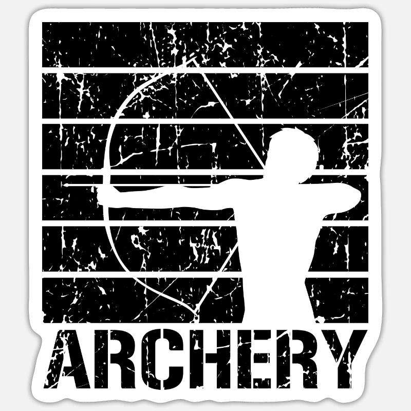 Bogenschießen - Sticker Größe S (10 x 10 cm) - Mattweiß