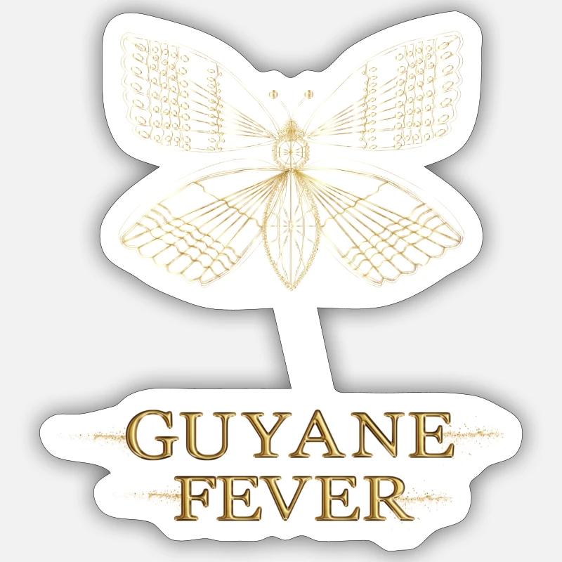 Guyana-Fieber ODER Schmetterling 3 - Sticker Größe S (10 x 10 cm) - Mattweiß