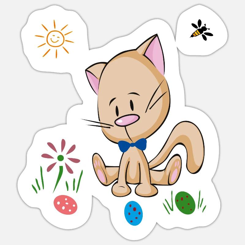 Oeufs de Pâques - Sticker taille S (10 x 10 cm) - blanc mat
