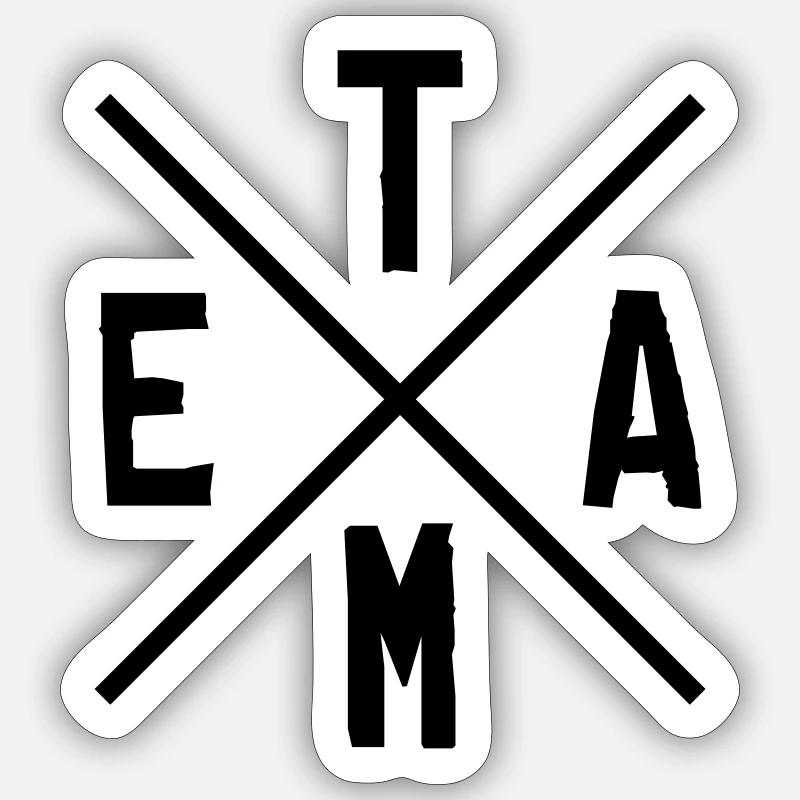 Conception d’équipe 1 - Sticker taille S (10 x 10 cm) - blanc mat
