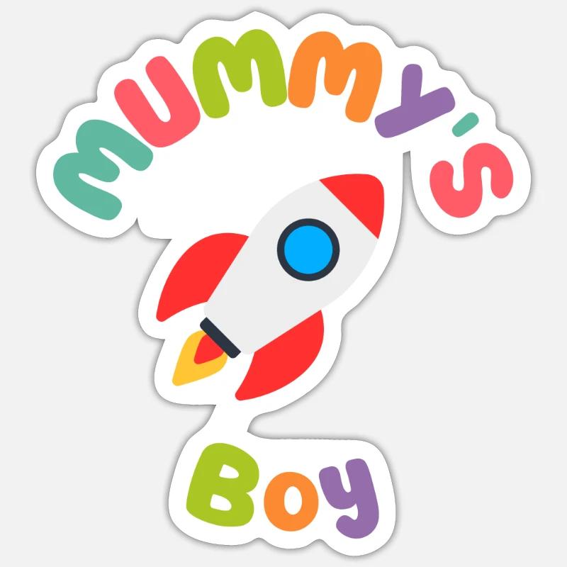 Mummys Junge Rakete Sticker Größe S (10 x 10 cm)