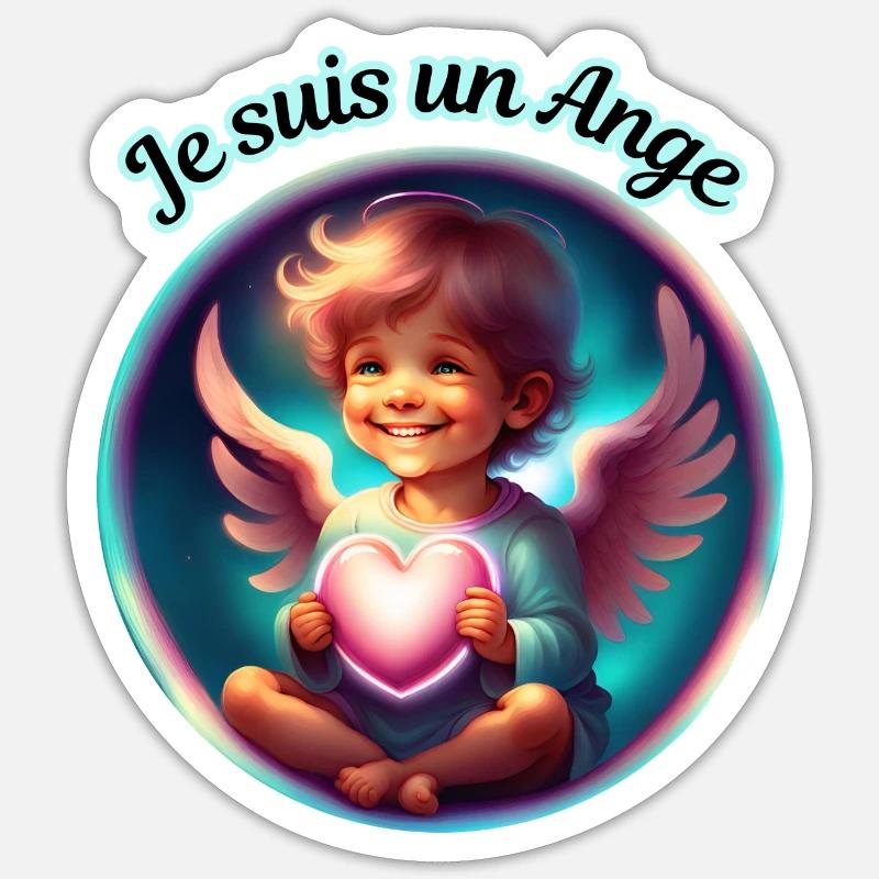 Ich bin ein Engel - Sticker Größe S (10 x 10 cm) - Mattweiß