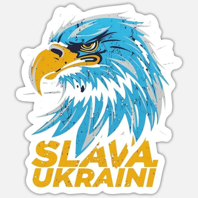 Patriotic Eagle Slava Ukraini - Sticker size S (10 x 10 cm) - white matte