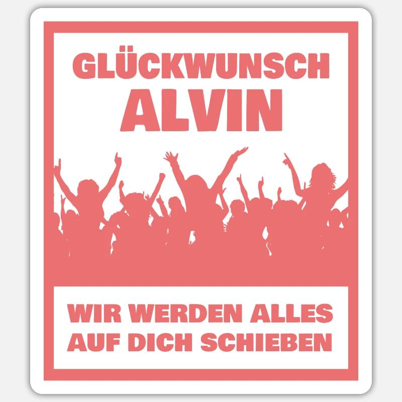 First name Alvin - Sticker size S (10 x 10 cm) - white matte