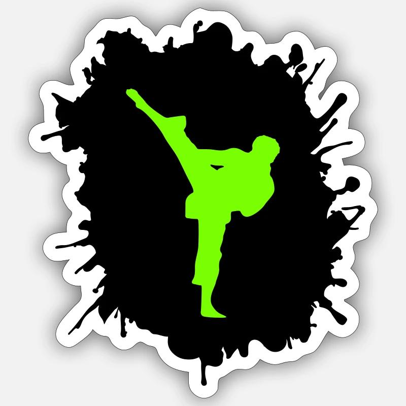 Blobs de karaté - Sticker taille S (10 x 10 cm) - blanc mat