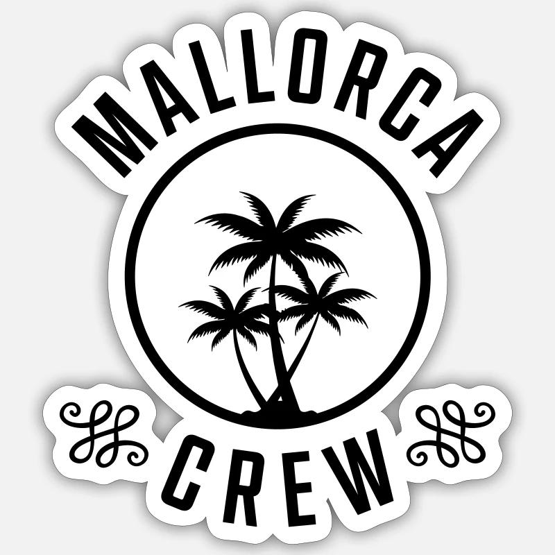 Mallorca Crew - Sticker size S (10 x 10 cm) - white matte