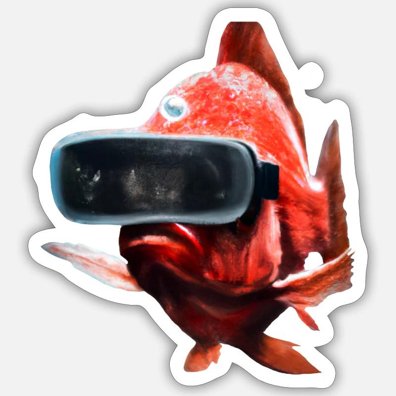Fisch _ 02 - Sticker Größe S (10 x 10 cm) - Mattweiß