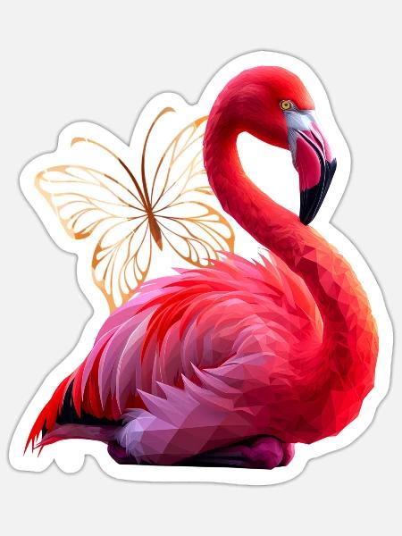 Flamingo - Sticker Größe S (10 x 10 cm) - Mattweiß