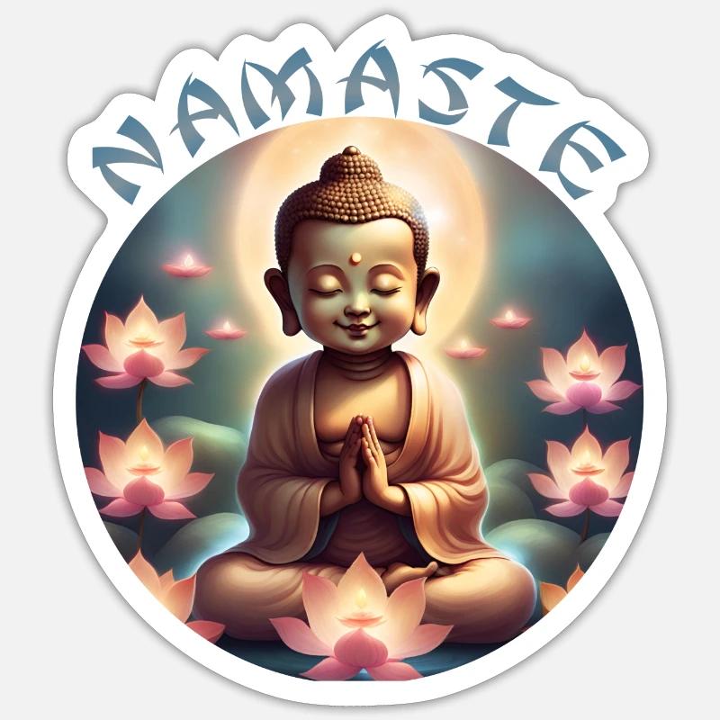 Namasté - Sticker taille S (10 x 10 cm) - blanc mat